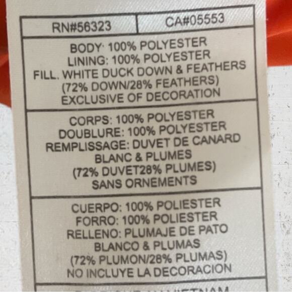 VTG 1995 NIKE Women’s Reversible Down Puffer Vest Size M Orange/Cream Sporty - Picture 14 of 15